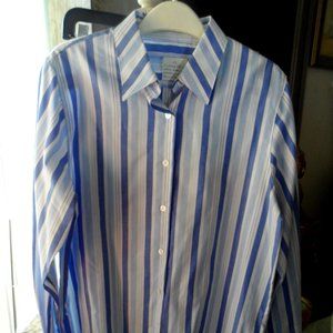 Striped Blue and White WRINKLE FREE BLOUSE